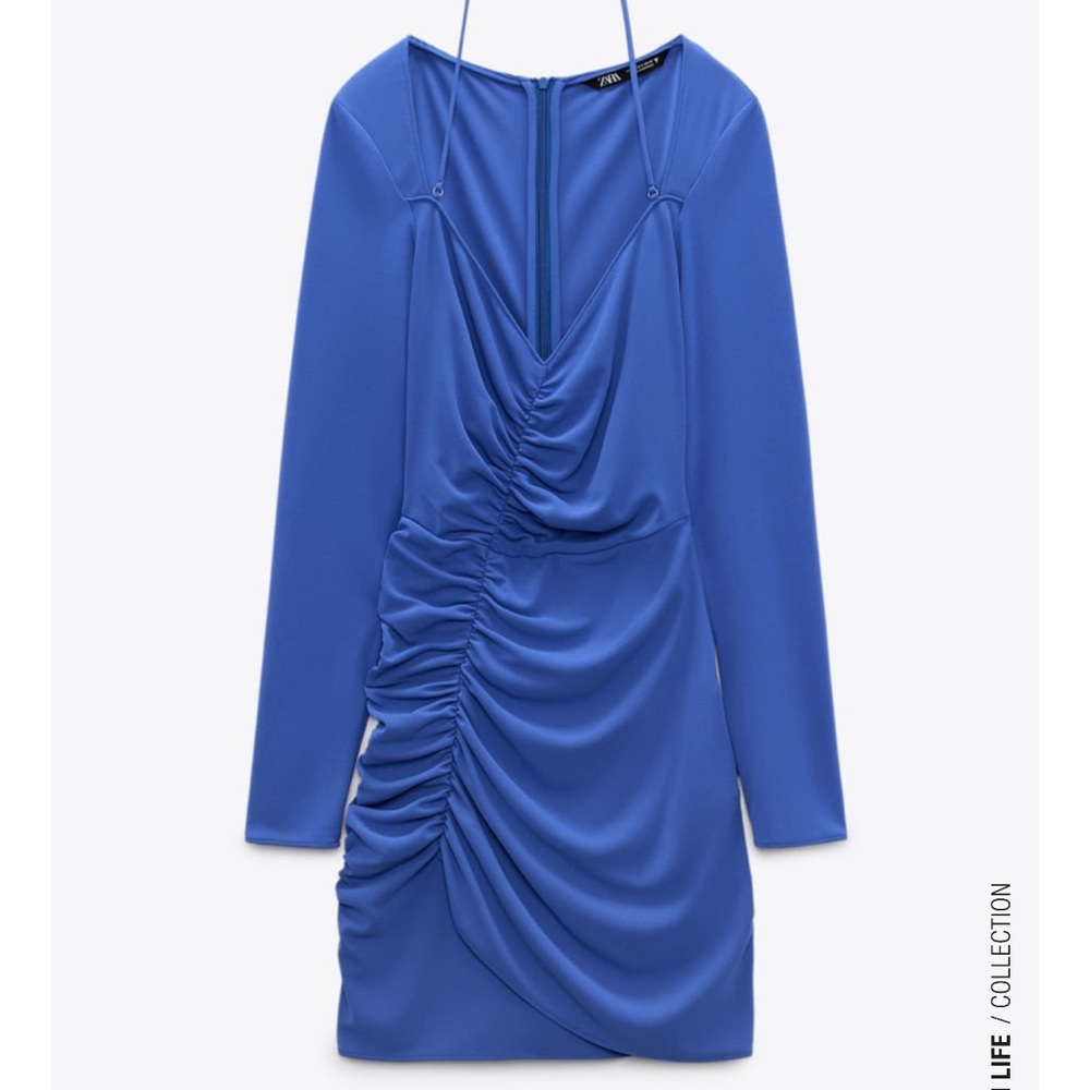 ZARA DRAPED DRESS - Picture 7 of 10